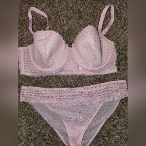 Adore Me Pink Bra and Panty Set